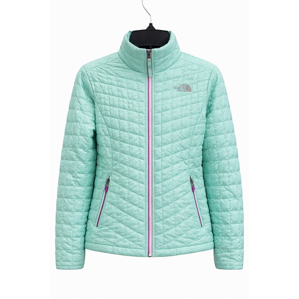 THE NORTH FACE Girls Mint Green Quilted Jacket Size M 10/12 Lightweight‎ Puffer - Picture 2 of 9
